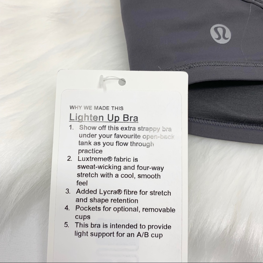 Lululemon Lighten Up Bra DKCA dark carbon 4 or 10 - Picture 5 of 5